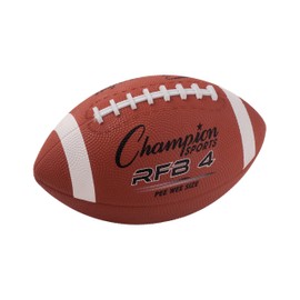 Champion Sports Rubber Football – Durable All-Weather Football with Enhanced Grip - Backyard Play & Training - Pee Wee Size