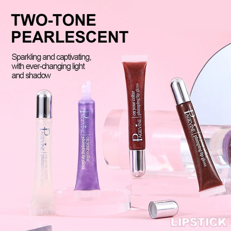 Shimmering Lip Gloss with Pearlescent, Duo Chrome Effect & Moisture
