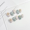 Frosted Mint Charm Fake Nails Press ons Manicure Kit for