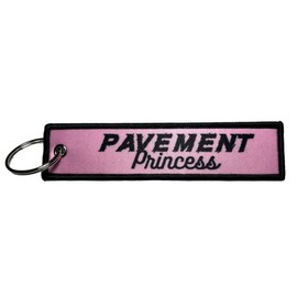 Carbon Moto 'Pavement Princess' in Black and Pink Premium Woven Keychains Premium Quality Key Tag for Motorcycles, Sportbikes, ATV, UTV, Cars,