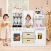 JOYLDIAS Wooden Kitchen Pretend Playset Kids Cooking Toys Toddler Gift