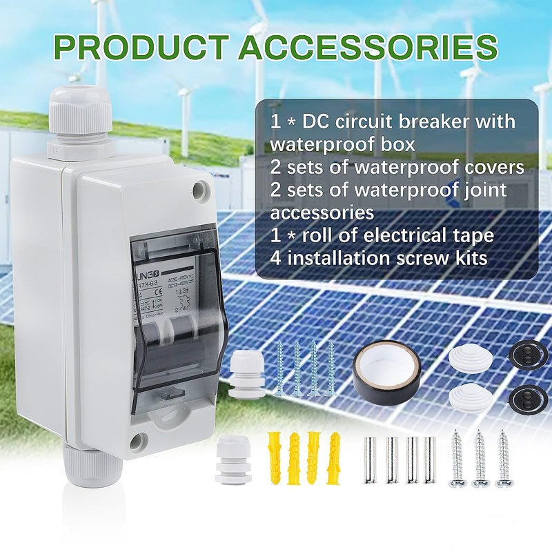 Jadeshay Solar PV Combiner Box,1 String Solar Combiner Box with