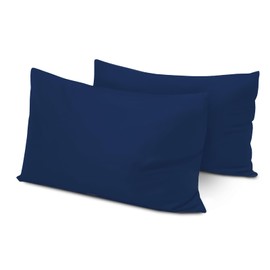 Yorkshire Bedding Pillow Cases 2 Pack - Brushed Microfiber Housewife Pillowcase Hypoallergenic Pillow Cover Standard Size with Envelope Closure (Navy, 50 x 75 cm)