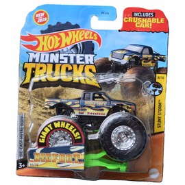 Hot Wheels Monster Trucks Bigfoot, Crushable Car Stunt Storm 65/75