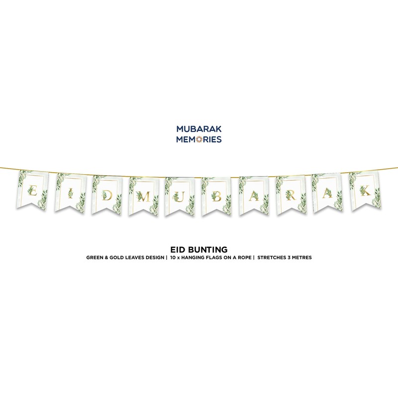 Happy Eid Mubarak Bunting Party Flags - Eid Decorations -