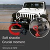 1/2in Car Recovery Straps Winch Rope 35000lbs Flexible Synthetic Shackle