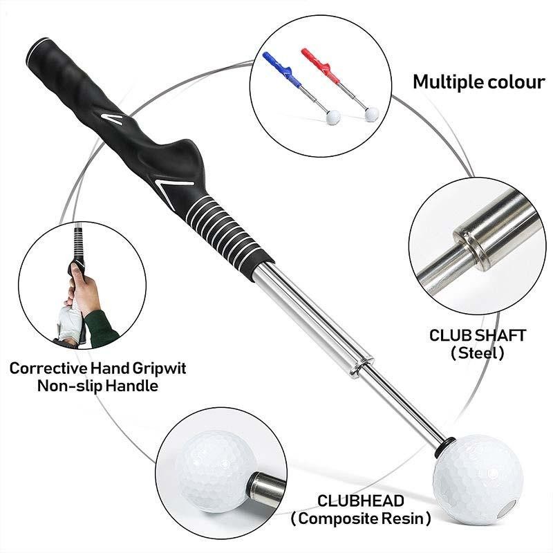 Golf Swing Practice Stick, Telescopic Golf Training Aid with Non-slip