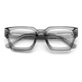 JFXQDR Blue Light Blocking Glasses for Women Men, Trendy Thick Frame Eyeglasses Anti Eyestrain & UV Glare RF6210 (Smoke Grey)