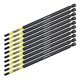 10 x SabreCut SCRSL4152_10 152mm SL4 Slotted Magnetic Impact Screwdriver Driver Bits Set Single Ended Heavy Duty Compatible with Dewalt Milwaukee Bosch Makita and Others