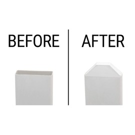 White 7/8 Inch x 3 Inch Vinyl Dog-Ear Picket Fence Caps (6 Pack)