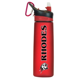 Rhodes College Tritan Plastic Frosted Sport Bottle, Design-1 - Red