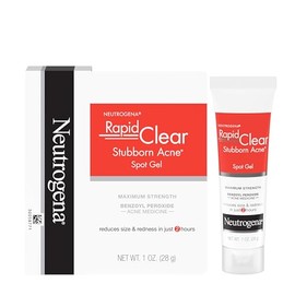 Neutrogena Rapid Clear - Gel de tratamiento de manchas de acné obstinado, máxima fuerza 10% de benzoilo peróxido medicamento para piel propensa al acn