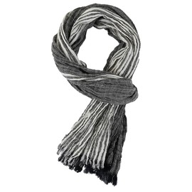 YONKOUNY Men's Soft Cotton Scarf Autumn Winter Fashion Long Neckerchief Men's Scarf, gray