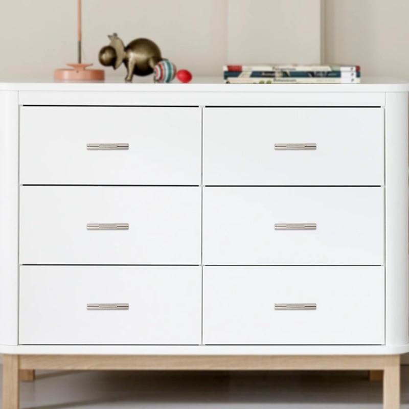 KOMOTIA 10 Pack Brushed Satin Nickel Cabinet Pulls knurled 3