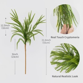 MISSPIN 12 Pcs 21.5 Inches Christmas Norfolk Pine Branches, Norfolk Pine Artificial Christmas Branches DIY Crafts Faux Christmas Norfolk Pine Branches for Xmas Indoor Outdoor Home Decor