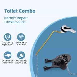 Unbranded Toilet Handle Front Mount with 2-Inch Rubber Toilet Flapper Replacement Kit TOTO