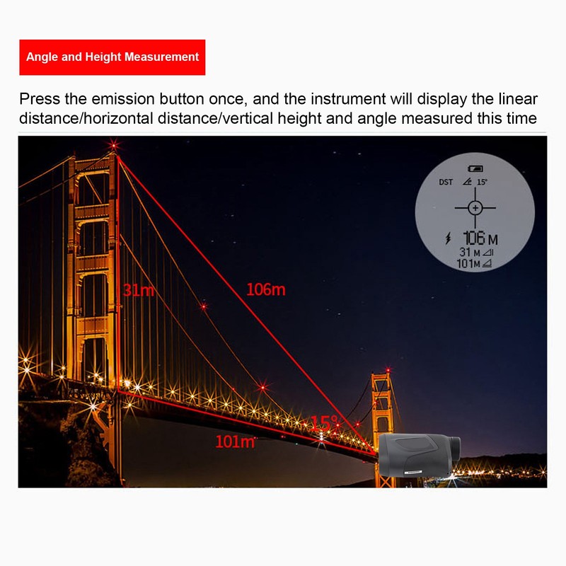 Range Finder Distance Measure Meter 1000m Rangefinder 2 Modes for