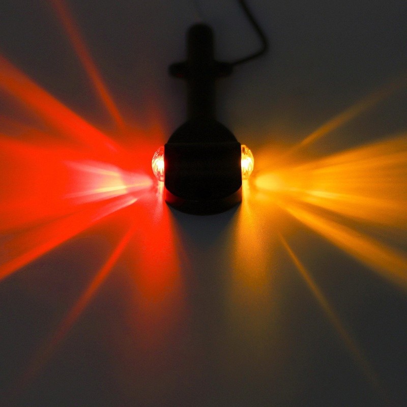 Partsam 2Pcs RED AMBER LED Trailer Fender Lights Bullet LED