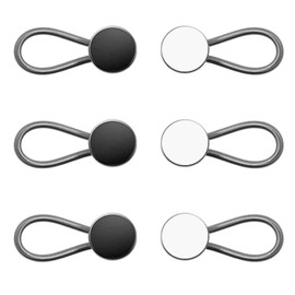 8 Pieces Collar Extenders Elastic Metal Button Extender Neck for Shirt Dress Coat, White & Black