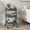 3-Tier Rolling Metal Storage Organizer,Mobile Utility Cart,Kitchen Storage Carts with