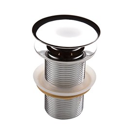 DEANTE NHC 010 A Clic Clac without Overflow Waste For Wash Basin, Round, Metal, Chrome, 16 x 7 cm