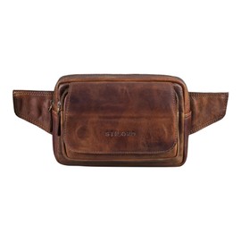 STILORD 'Boston' Vintage Leather Bum Bag Adjustable Belt Fanny Pack Ideal for Sports Travel Daily Durable for Men and Women, Florida - Brown