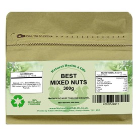 Natural Health 4 Life Best Mixed Whole Nuts (4 Nuts, No Peanuts) 300 g (1 Tub)