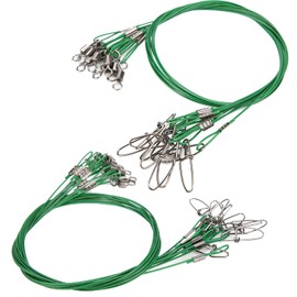 ANKROYU Fishing Wire Line Leash Anti Bite Steel Fishing Line Steel Wire Leader with Rolling Swivel High Carbon Steel Heavy Duty Saltwater Fishing Tackle for Sea Fishing Boat Fishin (Green)