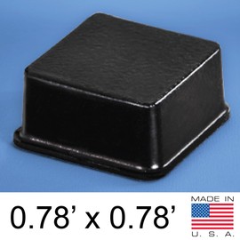 Black Tall Square Adhesive Rubber Bumper Pads - Made in USA – Rubber Feet for Speakers, Electronics, Furniture, Appliances, Audio Equipment - 50 Pieces