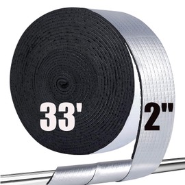 Pipe Insulation Wrap Foam Tube 2" W x 33 FT Self Adhesive Outdoor Foam and Foil Water Pipes Insulation Wrap for Winter