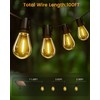 Torkase 100FT LED Outdoor String Lights with 25+2 S14 Shatterproof
