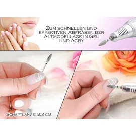 HM Milling Cutter Grinding Body with Medium Cross Teeth for Removing Gel Nails Acrylic Nails Nail Art Manicure Attachment Tips Shape Pedicure Grinder Milling Cutter for All Standard Electric Nail Files