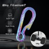 PJYTAC Titanium Carabiner Keychain Clip Purple Blue Small Backpack Clip