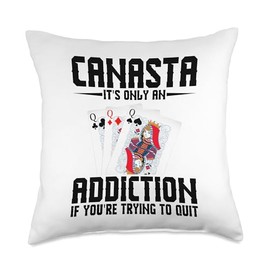 Canasta Partner Cards with Point Values Score Sheets Canasta Throw Pillow