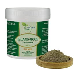 VITA IDEAL Vegan® IISLAND – MOOS 100g – Powder – Cetraria islandica – Daily Serving 860 mg Icelandic – MOOS, Natural, Vegetable & No Additives Includes Measuring Spoon