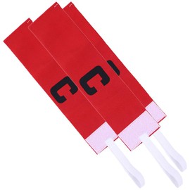 LIOOBO Soccer Accessories Captain Mark Soccer Armband Elastic Adjustable Sports Armband 3pcs (Red) Football Armband