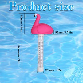 Bath Thermometer, Pool Thermometer Floating, Water Thermometers for Swimming Pools Flamingo Cartoon Style, Hot Tubs, Aquariums, Ice Baths, Measuring Range -10 to 50 Degrees