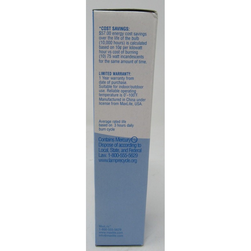 MAXLITE COMPACT FLUORESCENT LIGHT/LAMP 4-PIN G24Q-2 BASE 2700K 18W MLDE