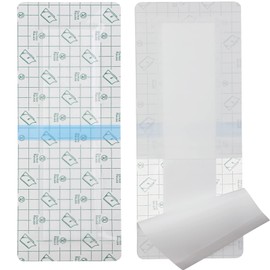 14 Pack 4"x10" Waterproof Adhesive Island Dressing for Knee Replacement Post-Surgery Recovery Bordered Gauze Bandages with Non-Stick Pad for Hip Surgical Incision Care Shower Protection