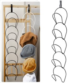 Willoo Cap Holder, Hat Holder Wardrobe, Cupboard Hanging Hat Rack, Cap Holder for Door, Wardrobe, Wall, Bathroom (Black)