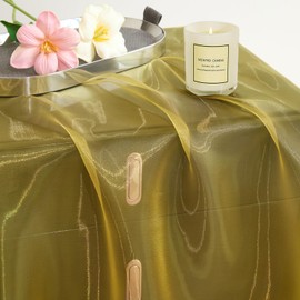 P Pothuiny Sheer Organza Fabric by The Yard, 1 Yard x 60 Inch Wide Bridal Gold Organza Tulle Fabric Roll Shiny Gauze Fashion Dress Sewing Craft for Wedding Party Decorations Backdrop