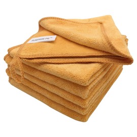 Paño de limpieza de microfibra multiusos para limpiar rápida y fácilmente los espejos de ventanas sin productos químicos, lavar ropa para el hogar, cocina, barco, coche, limpiador a granel (30,48 x 30,48 cm), color naranja