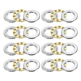 sourcing map 4pcs F10-17M Thrust Ball Bearings, 10mm x 17mm x 5mm Miniature Thrust Bearing with Washers Chrome Steel Single Direction for Conveyor Systems Machine Tools