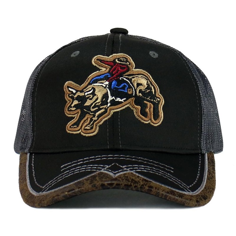 Rodeo Cowboy Hat Bull Rider/Horse Western Trucker Mesh Snapback Baseball