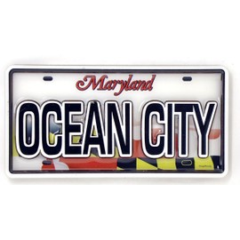 Ocean City Maryland License Plate Dual Layer MDF Magnet