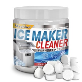 Ice Machine Cleaner Maker Descaler - 100 Unscented Clean Tablets Compatible with Opal, Kitchenaid, GE Profile,Nickel Safe Scale Remover for Countertop, Nugget Ice Makers