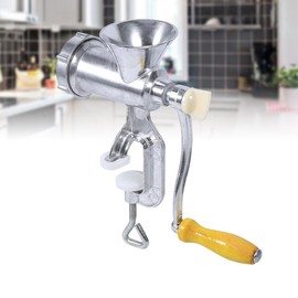 Aluminium Alloy Meat Grinder, Clamp on Hand Grinder Hand Operate Manual Meat Grinder Heavy Duty Sausage Mincer Table Kitchen Home Tool for Mincing Grinding Meats Pork Beef Noodles Pepper, Silver