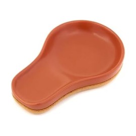 Kamenstein Ceramic and Cork Spoon Rest for Kitchen Counter and Stovetop Protection from Spills and Scratches, Natural Cork and Terra Cotta Ceramic, 4.5 x 8.25 x 1.2 Inch