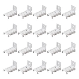 UFURMATE Wall Mount Curtain Track Bracket, 20Pcs Stainless Steel Bendable Curtain Track Wall Mount Hardware Side Wall Mount Brackets for Flexible Curtain Track (White)