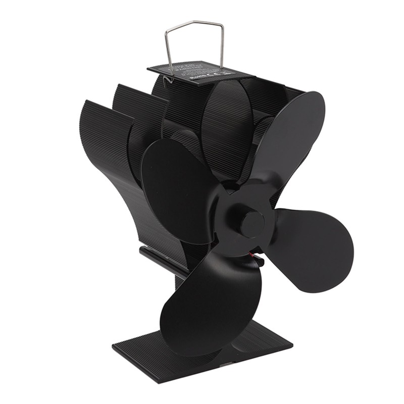 Heat Powered Stove Fan Self Starting Heat Resistant Aluminum Alloy